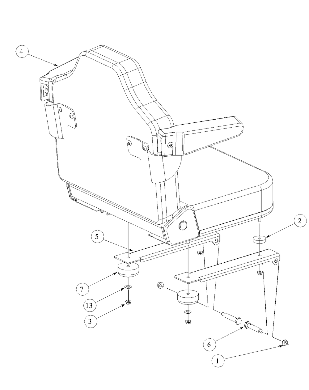 Seat Assembly Diagram and Parts List for M60-KW (53AB5D8X150-25-HP)(2003 1/2) Cub Cadet Lawn Tractor